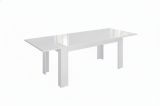 Tavolo allungabile Nanni, Consolle allungabile fino a 10 posti, Consolle estensibile 100% Made in Italy, cm 140-190x90h75, Bianco lucido