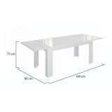 Tavolo allungabile Nanni, Consolle allungabile fino a 10 posti, Consolle estensibile 100% Made in Italy, cm 140-190x90h75, Bianco lucido