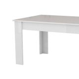 Tavolo allungabile Nanni, Consolle allungabile fino a 10 posti, Consolle estensibile 100% Made in Italy, cm 140-190x90h75, Bianco lucido