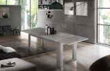 Tavolo allungabile Nanni, Consolle allungabile fino a 10 posti, Consolle estensibile 100% Made in Italy, cm 140-190x90h75, Cemento