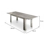 Tavolo allungabile Nanni, Consolle allungabile fino a 10 posti, Consolle estensibile 100% Made in Italy, cm 140-190x90h75, Marmo grigio