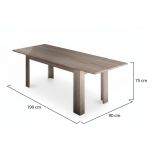 Tavolo allungabile Nanni, Consolle allungabile fino a 10 posti, Consolle estensibile 100% Made in Italy, cm 140-190x90h75, Olmo perla