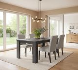 Tavolo allungabile Natan, Consolle allungabile fino a 12 posti, Consolle estensibile 100% Made in Italy, cm 160-210x90h75, Ardesia