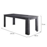 Tavolo allungabile Natan, Consolle allungabile fino a 12 posti, Consolle estensibile 100% Made in Italy, cm 160-210x90h75, Ardesia