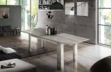Tavolo allungabile Natan, Consolle allungabile fino a 12 posti, Consolle estensibile 100% Made in Italy, cm 160-210x90h75, Cemento