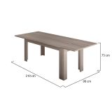 Tavolo allungabile Natan, Consolle allungabile fino a 12 posti, Consolle estensibile 100% Made in Italy, cm 160-210x90h75, Rovere