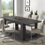 Tavolo Allungabile Nero Antracite Allungabile Meccanismo Estensione Allunga Centrale 220x90x75h cm, Lunghezza Massima 220 cm - Campora