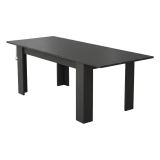 Tavolo Allungabile Nero Antracite Allungabile Meccanismo Estensione Allunga Centrale 220x90x75h cm, Lunghezza Massima 220 cm - Campora