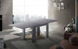 Tavolo allungabile Otto, Consolle ausiliare da cucina, Tavolo allungabile, 100% Made in Italy, cm 90x90h75, Ardesia