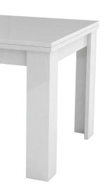 Tavolo allungabile Otto, Consolle ausiliare da cucina, Tavolo allungabile, 100% Made in Italy, cm 90x90h75, Bianco lucido