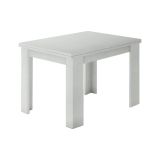 Tavolo allungabile Otto, Consolle ausiliare da cucina, Tavolo allungabile, 100% Made in Italy, cm 90x90h75, Bianco lucido Larice