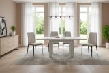 Tavolo allungabile Otto, Consolle ausiliare da cucina, Tavolo allungabile, 100% Made in Italy, cm 90x90h75, Bianco lucido Larice