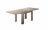 Tavolo allungabile Otto, Consolle ausiliare da cucina, Tavolo allungabile, 100% Made in Italy, cm 90x90h75, Olmo perla