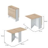 Tavolo allungabile piccolo 2-4 posti 31x77cm bianco e rovere - Arid