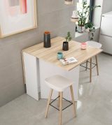 Tavolo allungabile piccolo 2-4 posti 31x77cm bianco e rovere - Arid