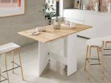 Tavolo allungabile piccolo 2-4 posti 31x77cm bianco e rovere - Arid