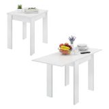 Tavolo allungabile piccolo 4-6 posti 79-134x67cm bianco - Alamaro