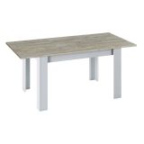 Tavolo allungabile pranzo 6-8 posti 140-190x90cm rovere grigio e bianco - Abudula