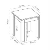 Tavolo allungabile quadrato 4-6 posti 79-134x67cm rovere - Alamaro