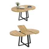 Tavolo allungabile rotondo salvaspazio 6-8 posti 110-158x110cm legno - Andia
