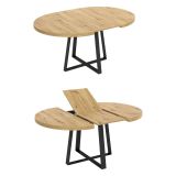 Tavolo allungabile rotondo salvaspazio 6-8 posti 110-158x110cm legno - Andia