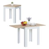 Tavolo allungabile salvaspazio 4-6 posti 67x67-135cm bianco e rovere - Aratro