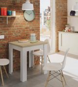 Tavolo allungabile salvaspazio 4-6 posti 67x67-135cm bianco e rovere - Aratro