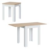 Tavolo allungabile salvaspazio 4-6 posti 67x67-135cm bianco e rovere - Aratro