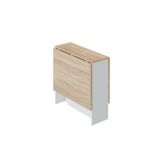 Tavolo allungabile Toledo, Tavolo da pranzo pieghevole con piano abbattibile, Tavolo ausiliario richiudibile, 31x77h78 cm, Bianco e Rovere