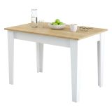 Tavolo classico rettangolare 6 posti bianco e quercia 110x72cm - Eupilio