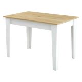 Tavolo classico rettangolare 6 posti bianco e quercia 110x72cm - Eupilio