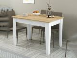 Tavolo classico rettangolare 6 posti bianco e quercia 110x72cm - Eupilio