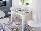 Tavolo cucina rettangolare 6 posti bianco e cemento 109x67cm - Anat