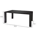 Tavolo da esterno 10 posti 160x98cm antracite - Magelang