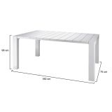 Tavolo da esterno 10 posti 160x98cm bianco - Magelang
