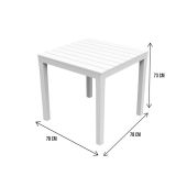 Tavolo da esterno 4 posti 78x78cm bianco - Vo