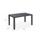 Tavolo da esterno 6 posti 147x90cm antracite - Listowel