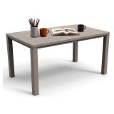 Tavolo da esterno 6 posti 147x90cm tortora - Listowel