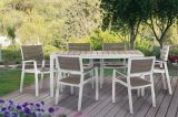 Tavolo da esterno 6 posti 160x90cm bianco e tortora - Innisfail