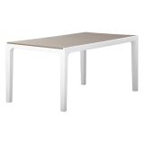 Tavolo da esterno 6 posti 160x90cm bianco e tortora - Innisfail