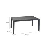 Tavolo da esterno 6 posti 94x160cm antracite - Pickering