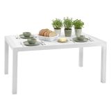 Tavolo da esterno 6 posti 94x160cm bianco - Pickering