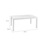 Tavolo da esterno 6 posti 94x160cm bianco - Pickering