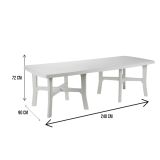 Tavolo da esterno Adonas, 160x90h72 cm, Bianco