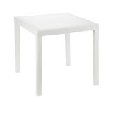 Tavolo da esterno Agrigento, Tavolo quadrato da giardino, Tavolino fisso effetto rattan, 100% Made in Italy, 80x80h72 cm, Bianco