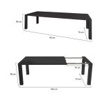 Tavolo da esterno allungabile 8-10 posti 160-230x98cm antracite - Lahat