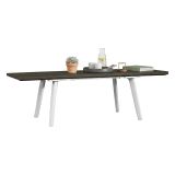Tavolo da esterno allungabile 8-10 posti 162-241x100cm bianco e grigio scuro - Penticton