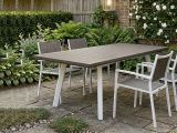 Tavolo da esterno allungabile 8-10 posti 162-241x100cm bianco e grigio scuro - Penticton