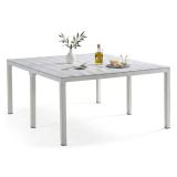 Tavolo da esterno allungabile 8-12 posti 146-292x86cm bianco - Campana
