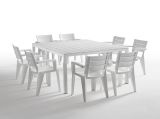 Tavolo da esterno allungabile 8-12 posti 146-292x86cm bianco - Campana